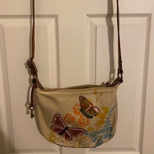 FOSSIL 🗝 Canvas Crossbody Butterfly